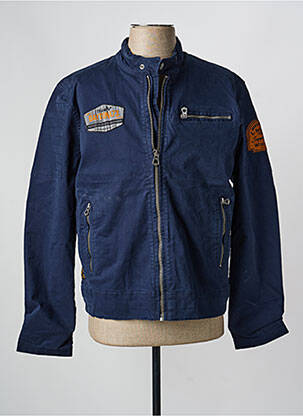 Veste casual coupe droite bleu DAYTONA homme