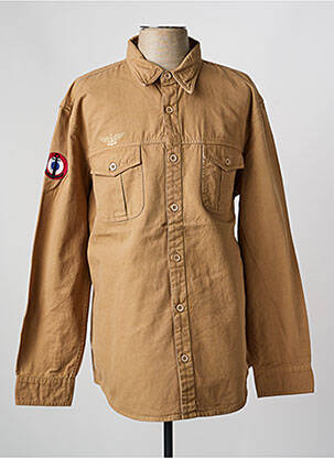 Veste casual fermeture boutonnée sur le devant marron MARINE NATIONALE homme