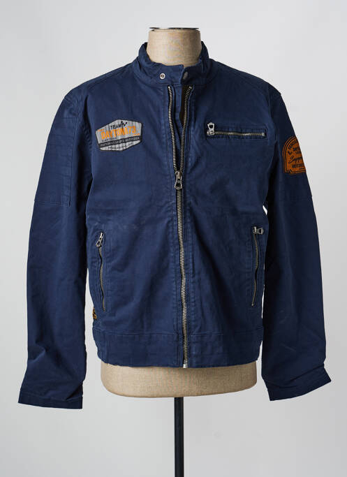 Veste casual coupe droite bleu DAYTONA homme