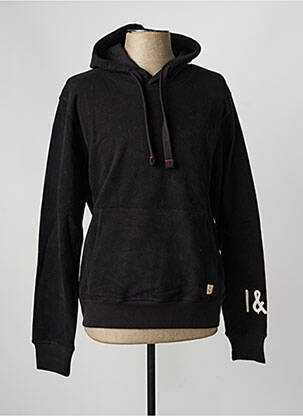 Sweat-shirt à capuche sérigraphie floquée manches longues noir IRON AND RESIN homme