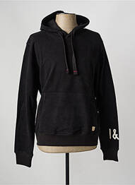 Sweat-shirt à capuche sérigraphie floquée manches longues noir IRON AND RESIN homme