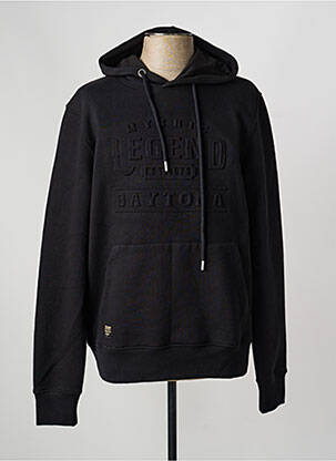 Sweat-shirt à capuche manches longues manches longues noir DAYTONA homme
