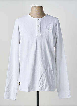 T-shirt coupe droite manches longues blanc DAYTONA homme