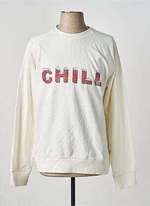 Sweat-shirt sérigraphie floquée manches longues blanc IRON AND RESIN homme