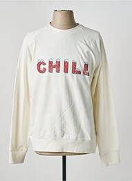 Sweat-shirt sérigraphie floquée manches longues blanc IRON AND RESIN homme
