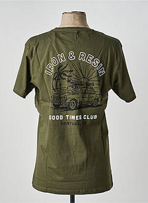 T-shirt coupe droite manches courtes vert IRON AND RESIN homme