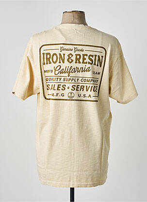 T-shirt coupe droite manches courtes beige IRON AND RESIN homme