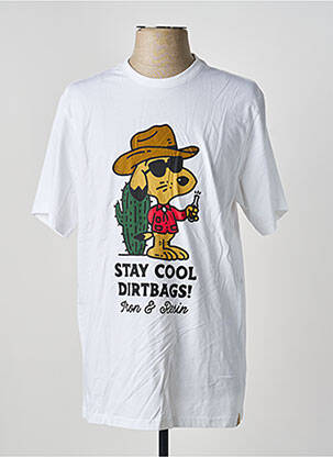 T-shirt stretch manches courtes blanc IRON AND RESIN homme