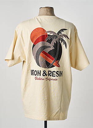 T-shirt coupe droite manches courtes beige IRON AND RESIN homme