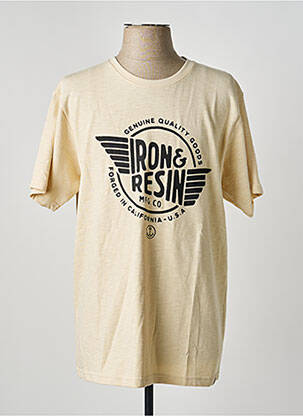 T-shirt coupe droite manches courtes beige IRON AND RESIN homme