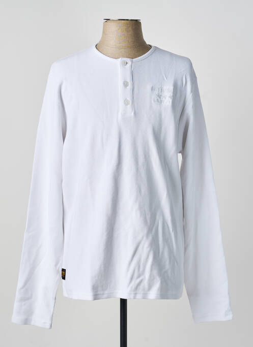T-shirt coupe droite manches longues blanc DAYTONA homme