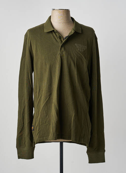 Polo manches longues manches longues vert DAYTONA homme