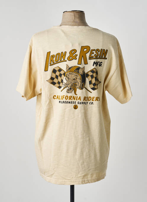 T-shirt coupe droite manches courtes beige IRON AND RESIN homme