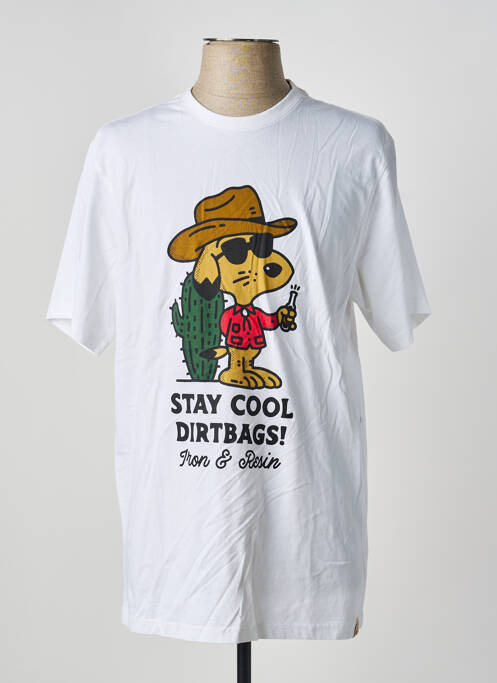 T-shirt stretch manches courtes blanc IRON AND RESIN homme