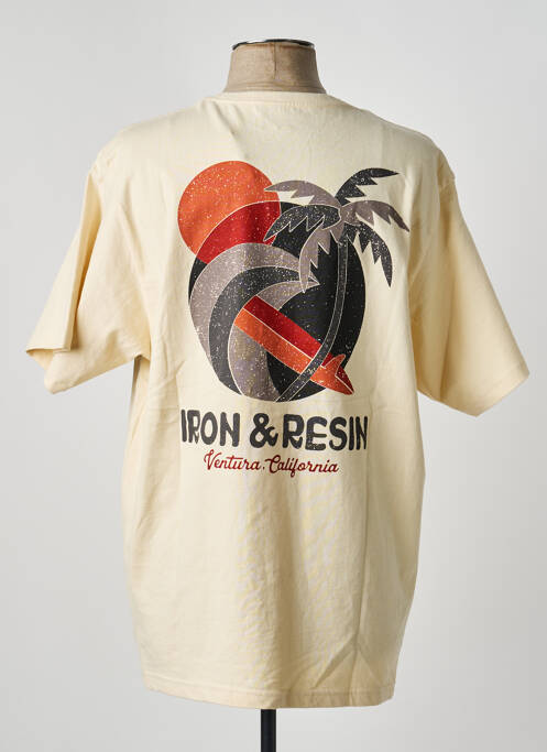 T-shirt coupe droite manches courtes beige IRON AND RESIN homme