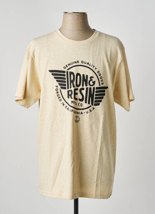 T-shirt coupe droite manches courtes beige IRON AND RESIN homme
