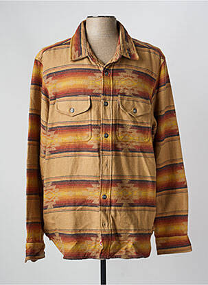 Chemise manches longues poches marron IRON AND RESIN homme