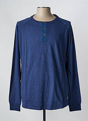 T-shirt stretch manches longues bleu IRON AND RESIN homme