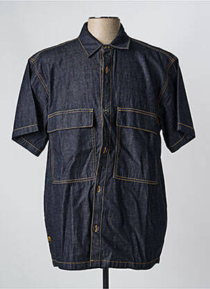 Chemise manches courtes poches bleu DAYTONA homme
