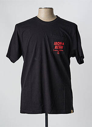T-shirt stretch manches courtes noir IRON AND RESIN homme