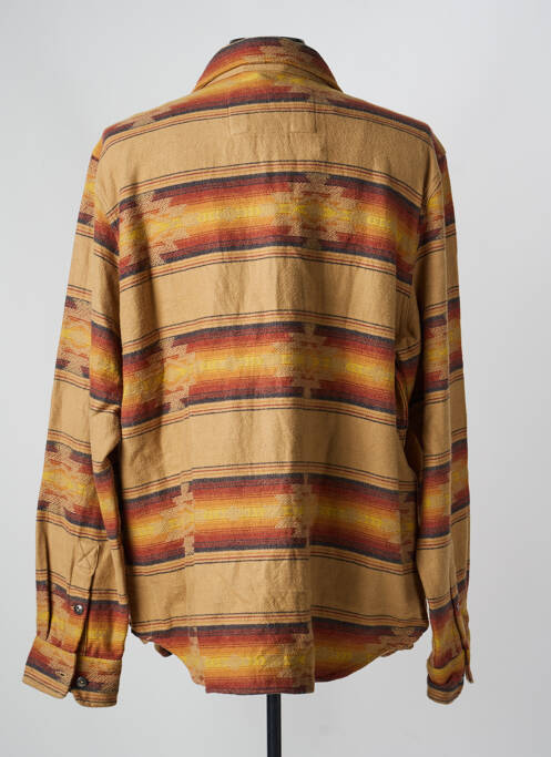 Chemise manches longues imprimé rayures marron IRON AND RESIN homme