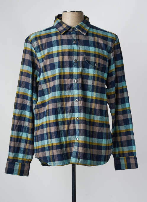 Chemise manches longues poignets boutonnés bleu IRON AND RESIN homme