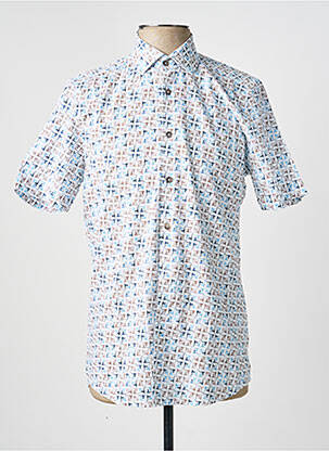 Chemise manches courtes imprimé fantaisie blanc JUPITER homme