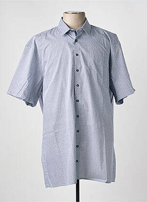 Chemise manches courtes imprimé fantaisie bleu JUPITER homme