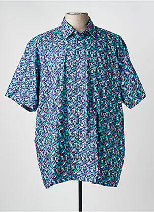 Chemise manches courtes imprimé fantaisie bleu JUPITER homme