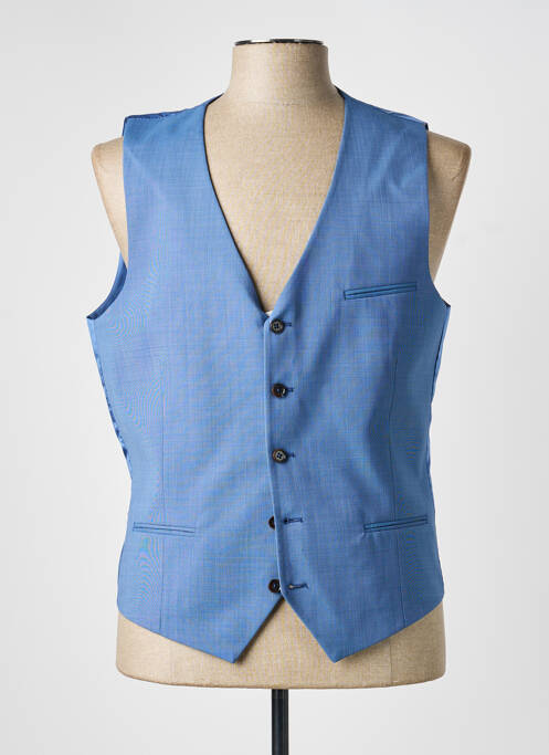 Gilet sans manche tissage chiné bleu HAFNIUM homme