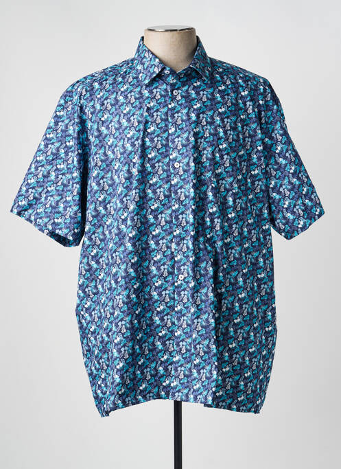 Chemise manches courtes imprimé fantaisie bleu JUPITER homme