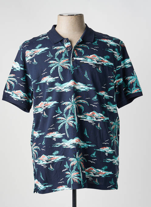 Polo stretch manches courtes bleu MONTE CARLO homme