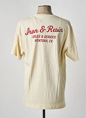 T-shirt coupe droite manches courtes beige IRON AND RESIN homme