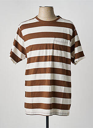 T-shirt coupe droite manches courtes marron IRON AND RESIN homme