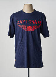 T-shirt coupe droite manches courtes bleu DAYTONA homme