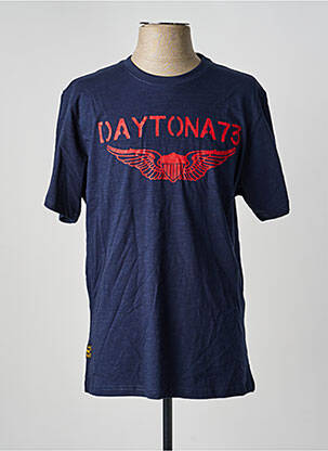 T-shirt coupe droite manches courtes bleu DAYTONA homme