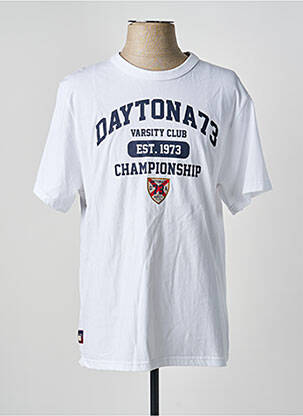 T-shirt coupe droite manches courtes blanc DAYTONA homme