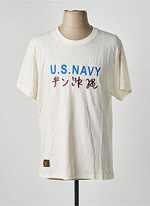 T-shirt broderie manches courtes blanc DAYTONA homme