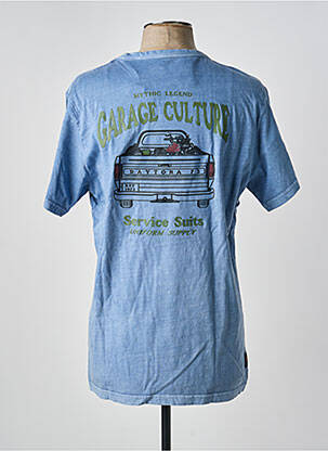 T-shirt coupe droite manches courtes bleu DAYTONA homme