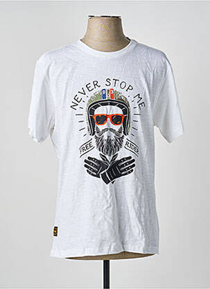 T-shirt coupe droite manches courtes blanc DAYTONA homme
