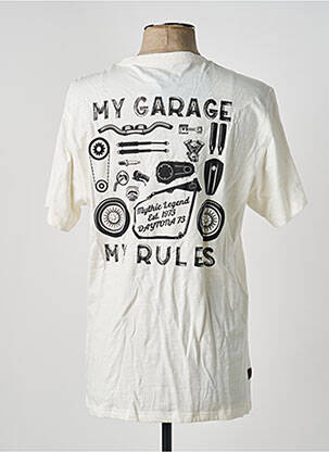 T-shirt coupe cintrée manches courtes blanc DAYTONA homme