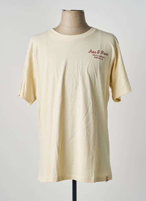 T-shirt coupe droite manches courtes beige IRON AND RESIN homme