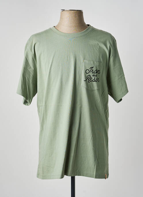T-shirt coupe droite manches courtes vert IRON AND RESIN homme