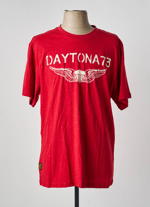 T-shirt coupe droite manches courtes rouge DAYTONA homme