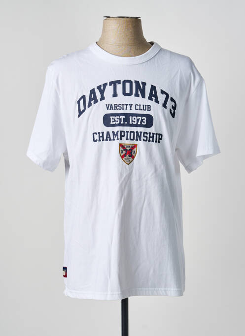 T-shirt coupe droite manches courtes blanc DAYTONA homme