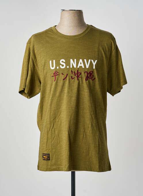 T-shirt broderie manches courtes vert DAYTONA homme