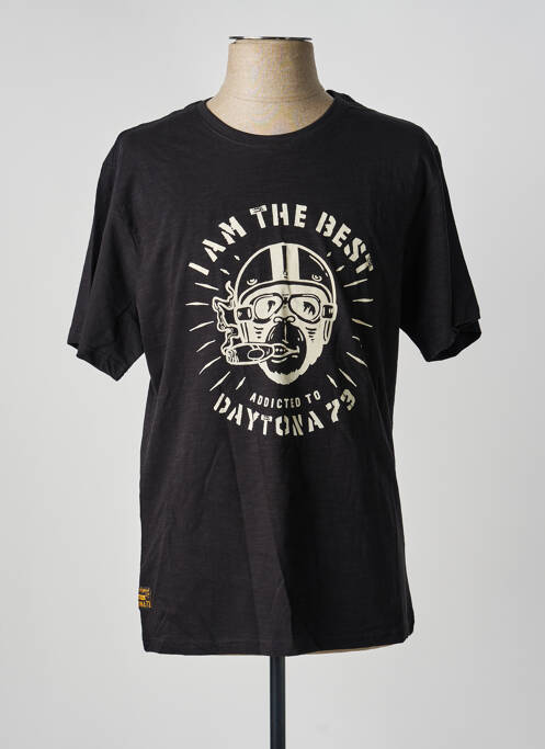 T-shirt coupe droite manches courtes noir DAYTONA homme