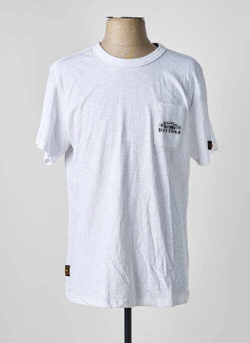 T-shirt coupe droite manches courtes blanc DAYTONA homme