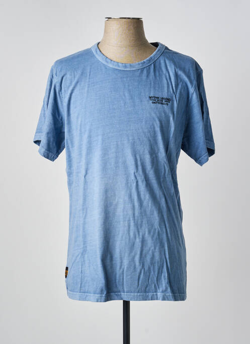 T-shirt coupe droite manches courtes bleu DAYTONA homme