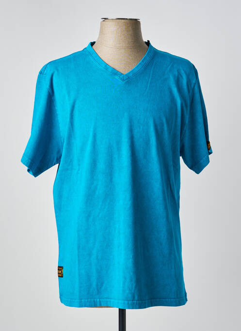 T-shirt coupe cintrée manches courtes bleu DAYTONA homme